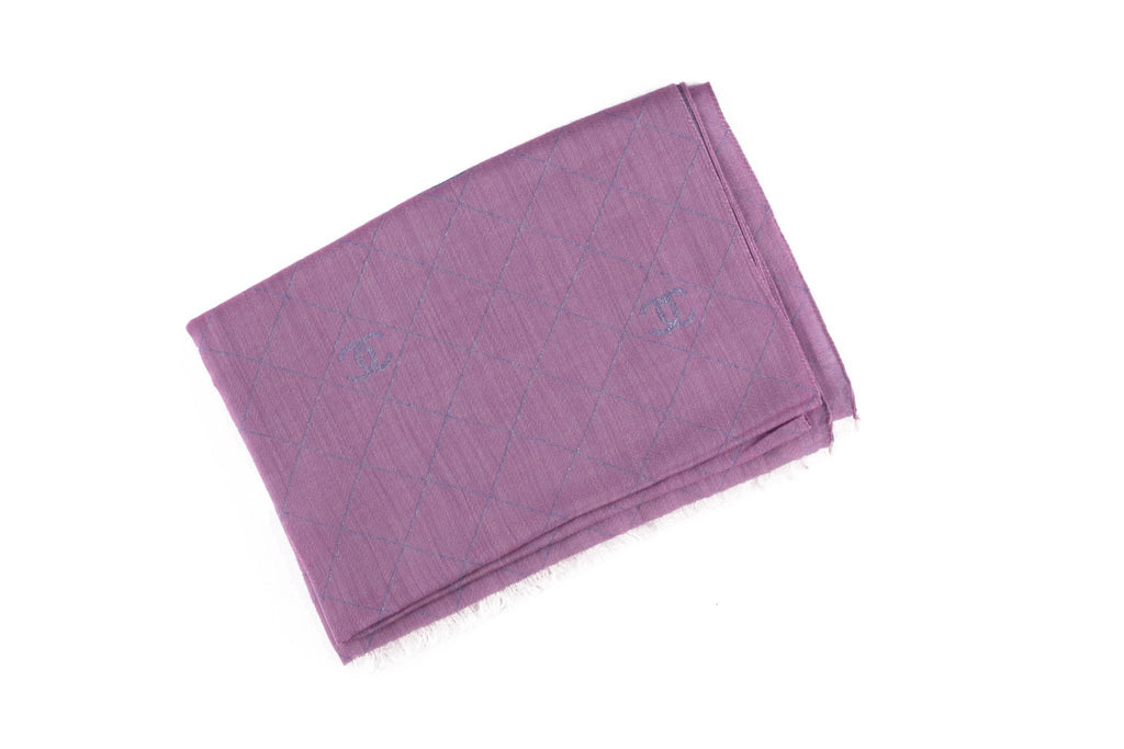 Chanel Cashemere Cotton Lilac Stole New