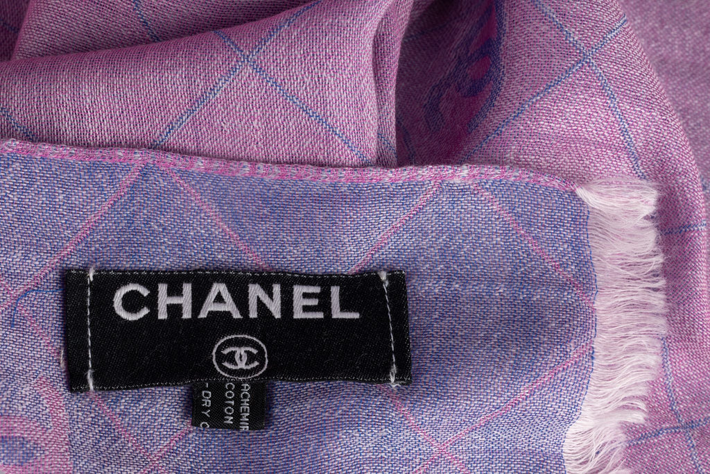 Chanel Cashemere Cotton Lilac Stole New