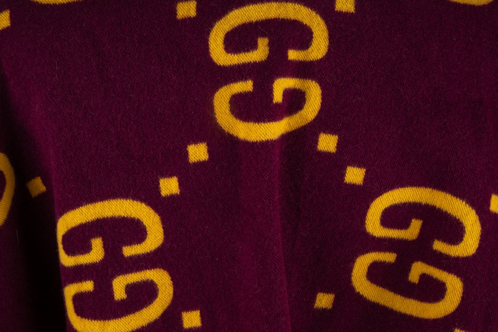 Gucci New GG Jacquard Wool Stole