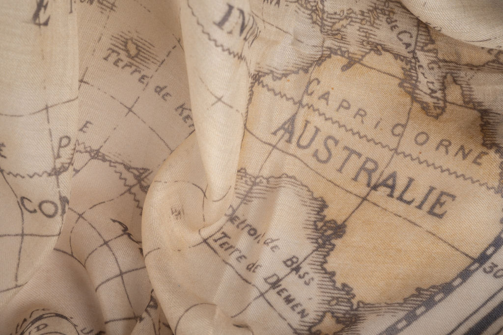 Chanel New World Map Cashmere Shawl