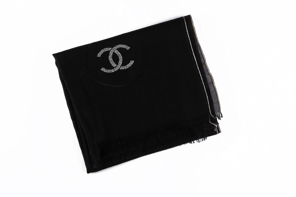 Chanel New CC Logo Embellished Shawl