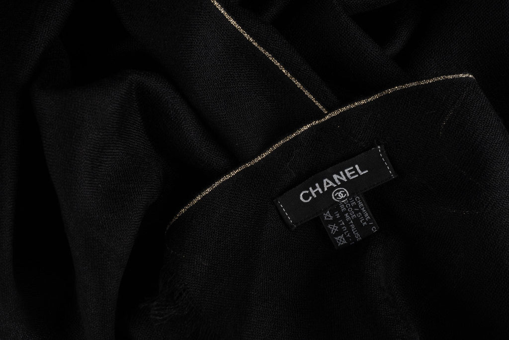 Chanel New CC Logo Embellished Shawl