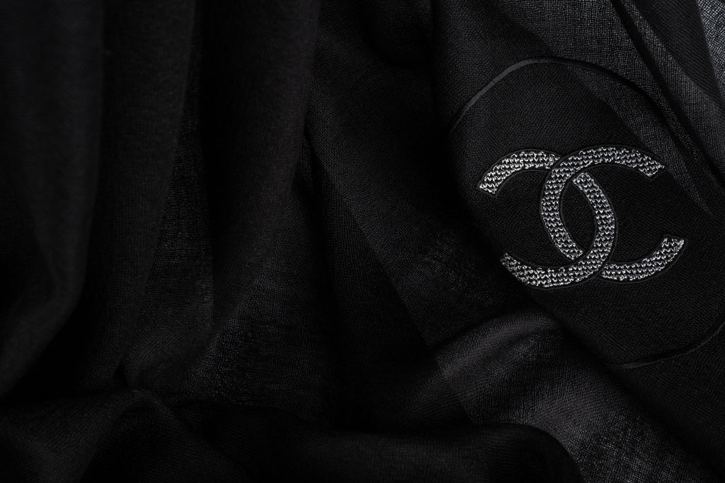 Chanel New CC Logo Embellished Shawl