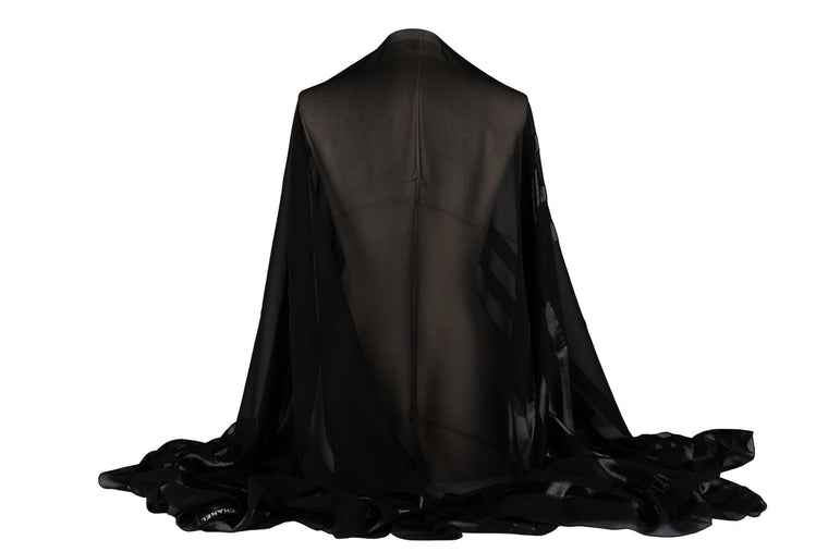 Chanel New  Black CC Logo Silk Shawl