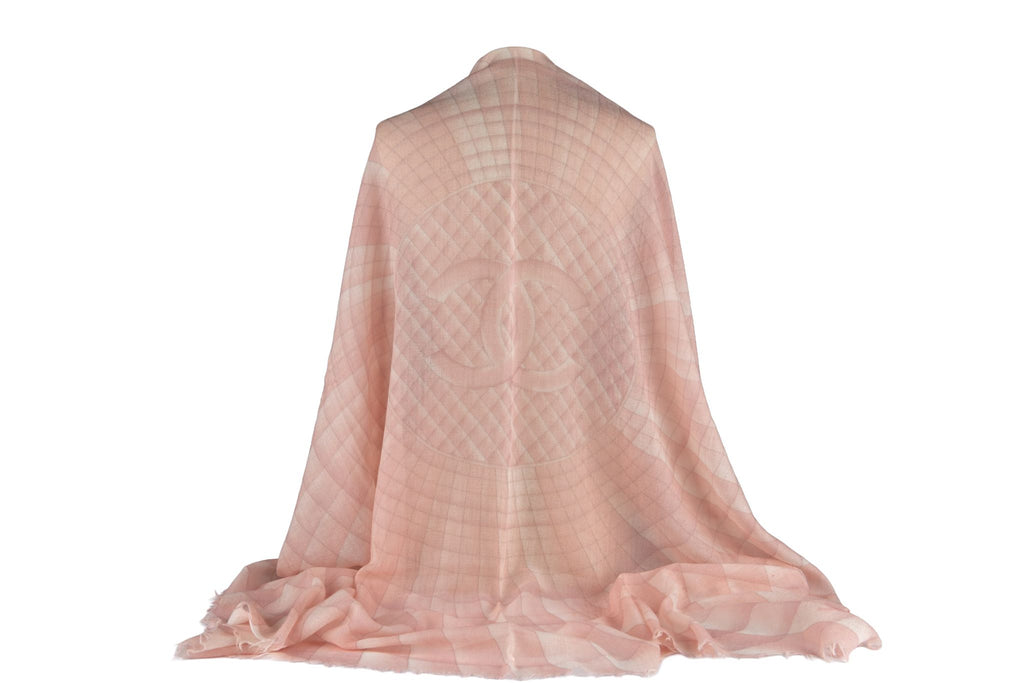 Chanel New Geometric Cashmere Shawl Pink