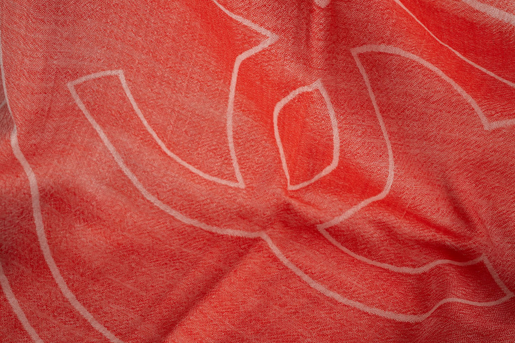 Chanel New CC Logo Coral Cashmere Shawl