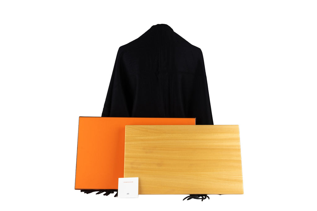 Hermès New Rare Black Vicuna Shawl