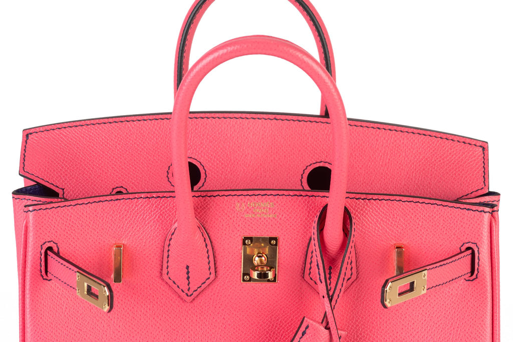 Hermès Birkin 25 Verso Epsom Rose d'Etè