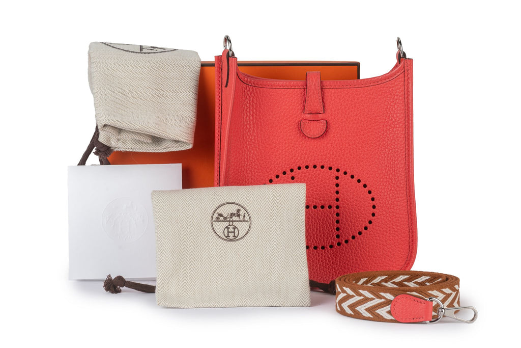 Hermès New Rouge Pivoine Mini Evelyne