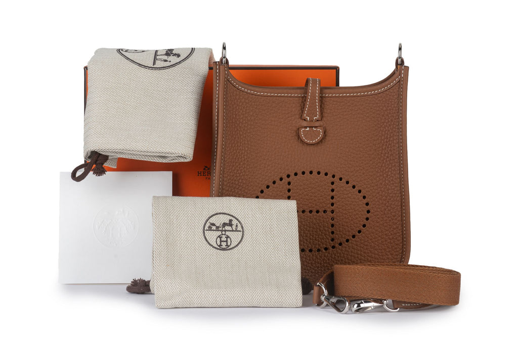 Hermès New Gold Mini Evelyne Bag