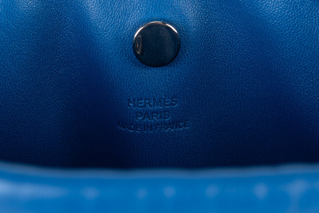 Hermès New In Box Pilo Pouch in Blue