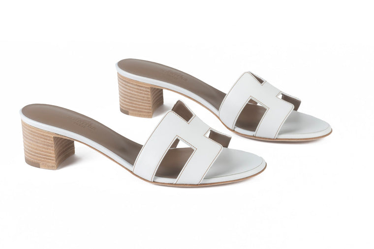 Hermès NIB Oasis Sandal White 37.5