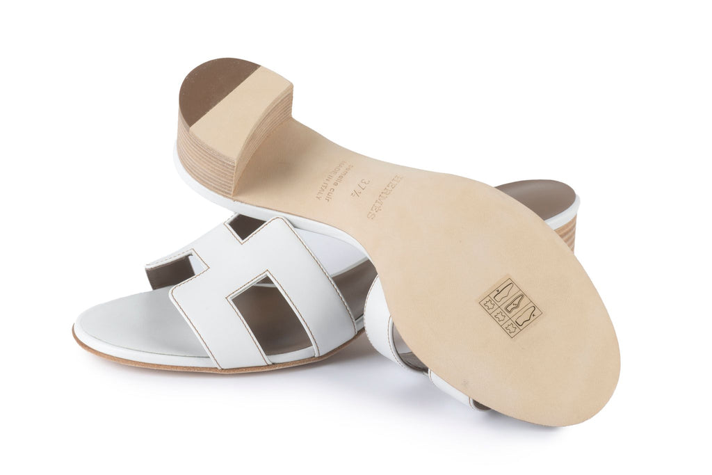 Hermès NIB Oasis Sandal White 37.5