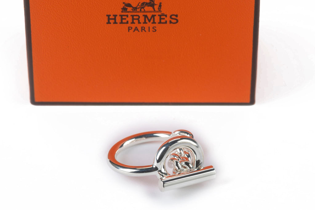 Hermès Sterling Silver GM Croisette Ring