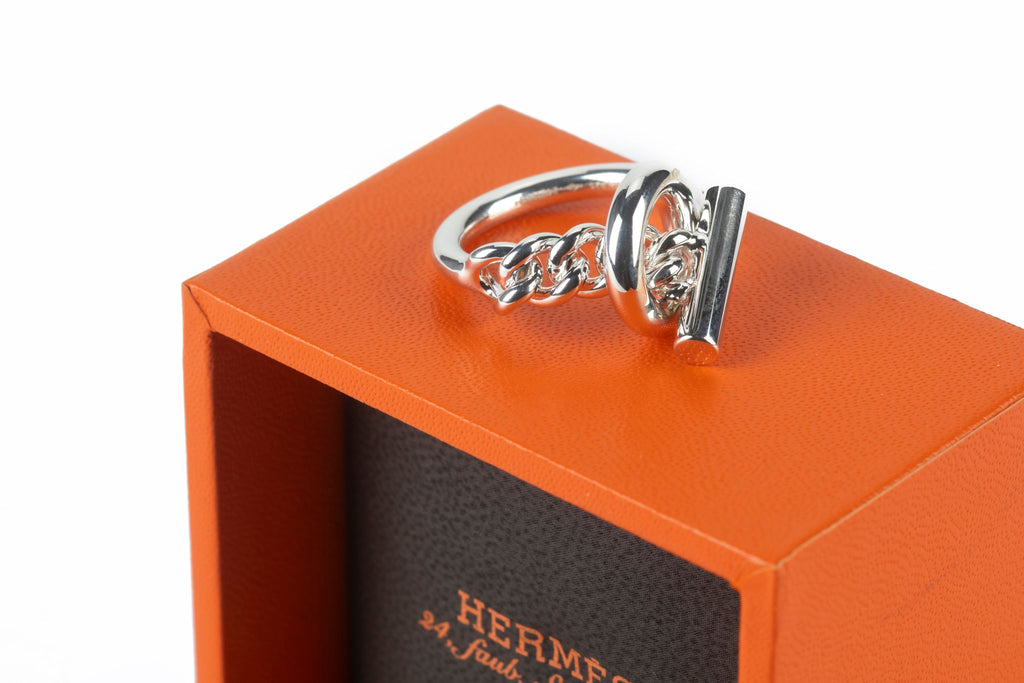 Hermès Sterling Silver GM Croisette Ring