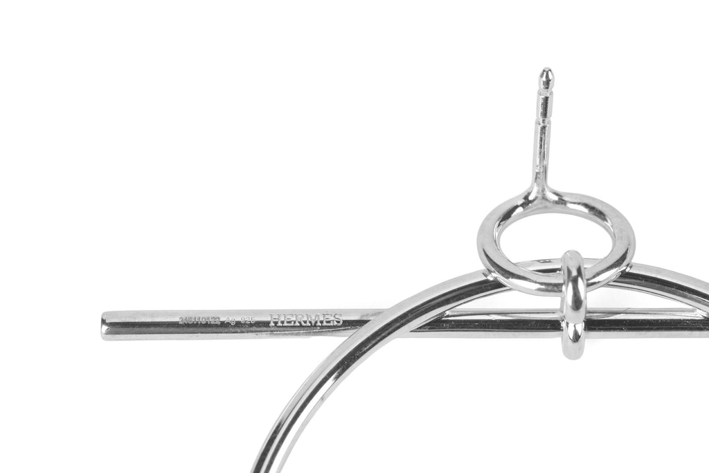 Hermès Sterling Silver MM Loop Earrings