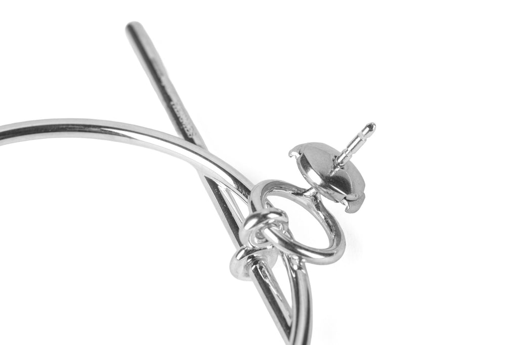 Hermès Sterling Silver MM Loop Earrings