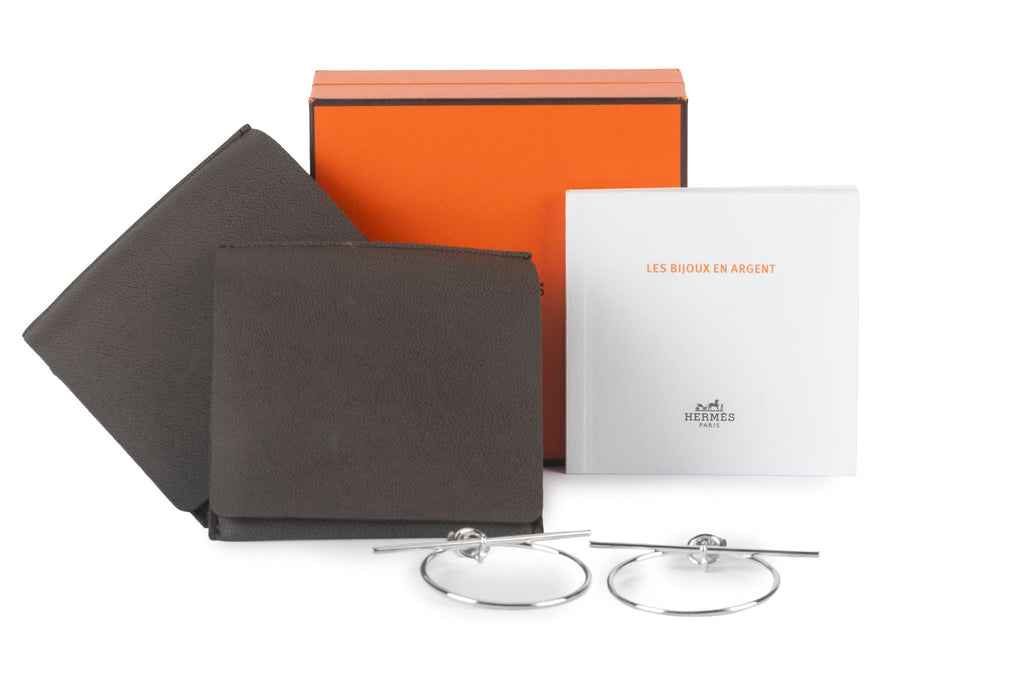 Hermès Sterling Silver MM Loop Earrings