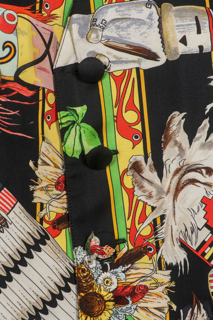 Hermès Black Kachinas Printed Silk Vest