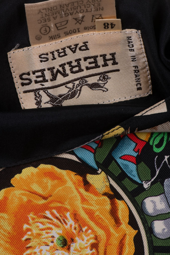 Hermès Black Kachinas Printed Silk Vest