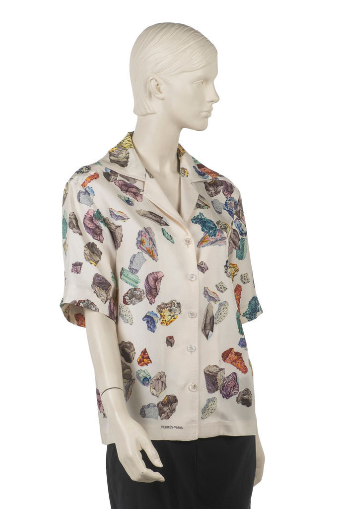 Hermès "Mineraux Geo Rock" Silk Shirt
