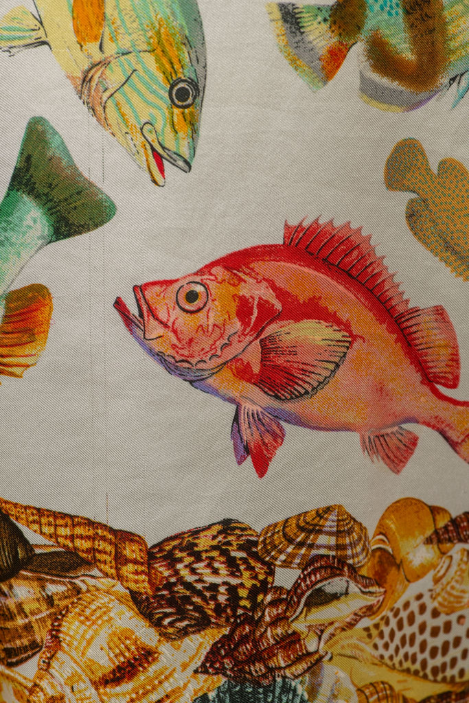 Gucci Silk Fish Print Shirt 1990s