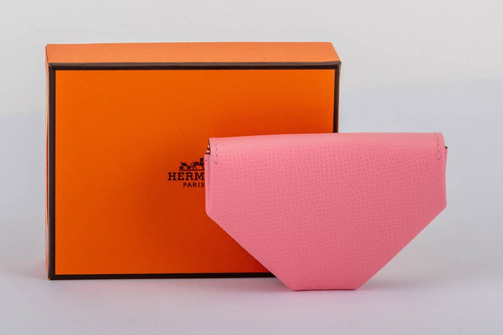 Hermes BNIB Verso Pink Greean Coin Case