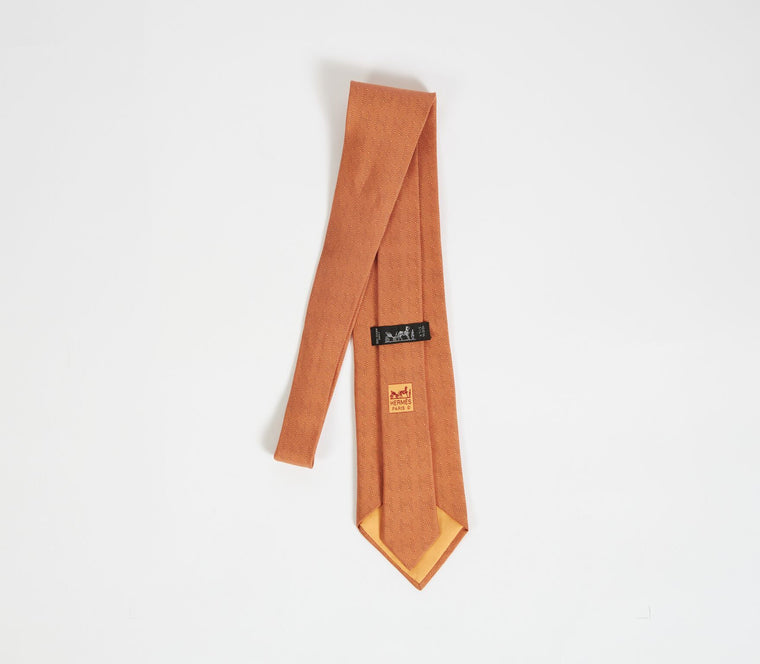 Hermès Orange Silk Tie w/ Box