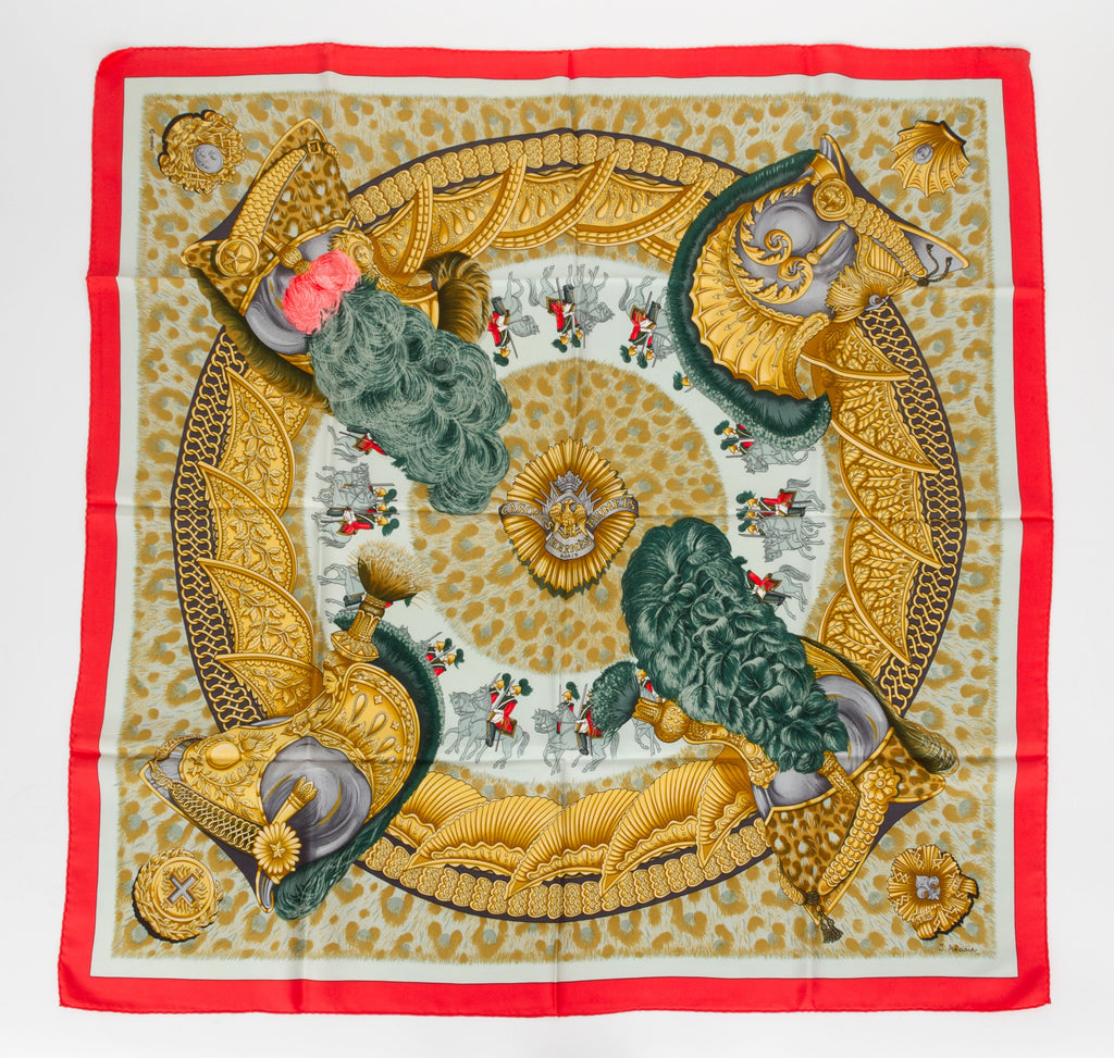 Hermès Casques Et Plumets Silk Scarf