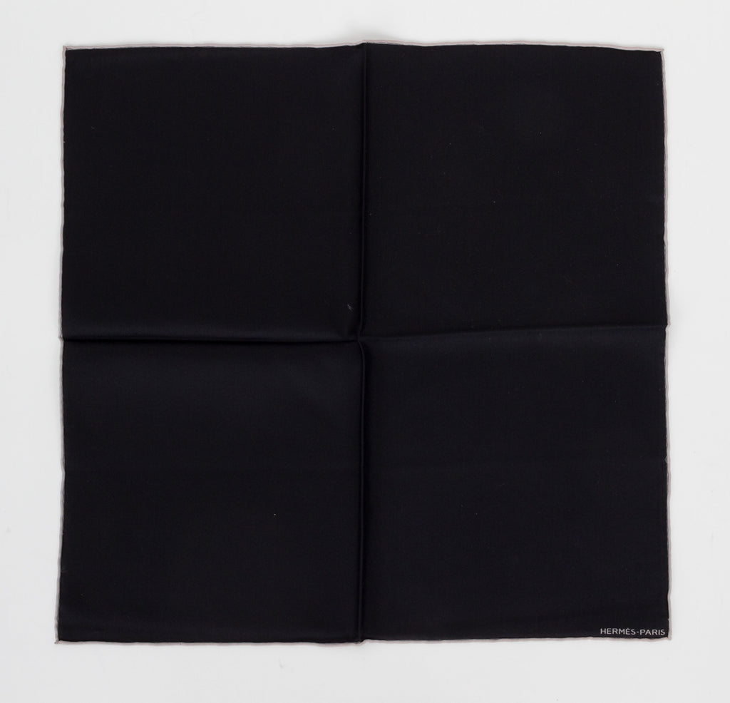 Hermès Black Silk Pochette Scarf