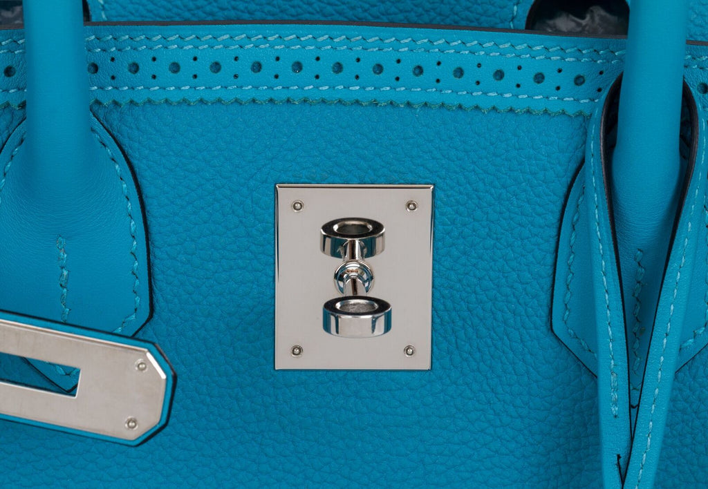 Hermès 30cm Turquoise Birkin Ghillies