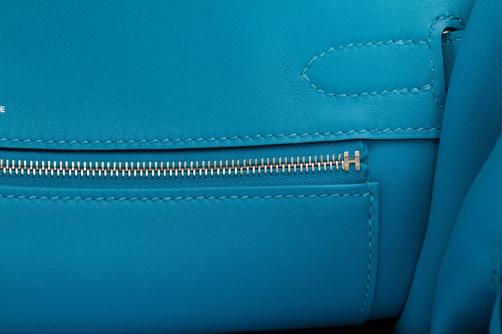 Hermès 30cm Turquoise Birkin Ghillies