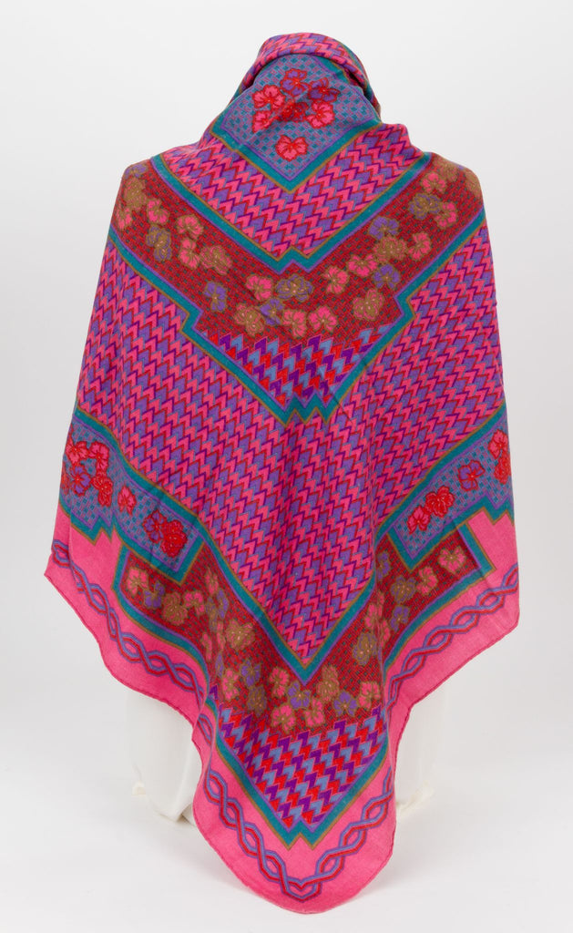 Hermes Fuchsia Geometric Cashmere Shawl