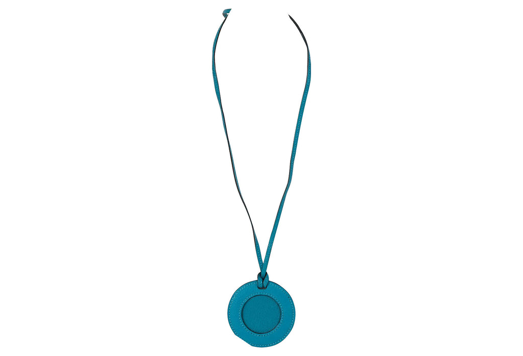 Hermès Turquoise Photo Leather Necklace