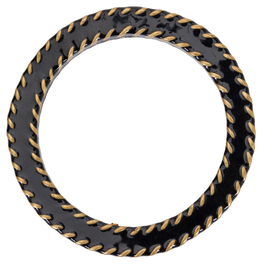 Chanel Black & Gold Metal Bangle