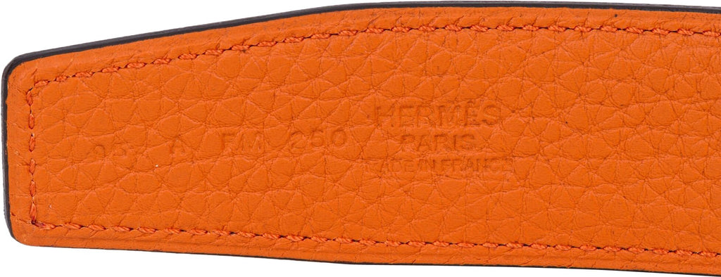Hermès Black & Orange Unisex H Belt