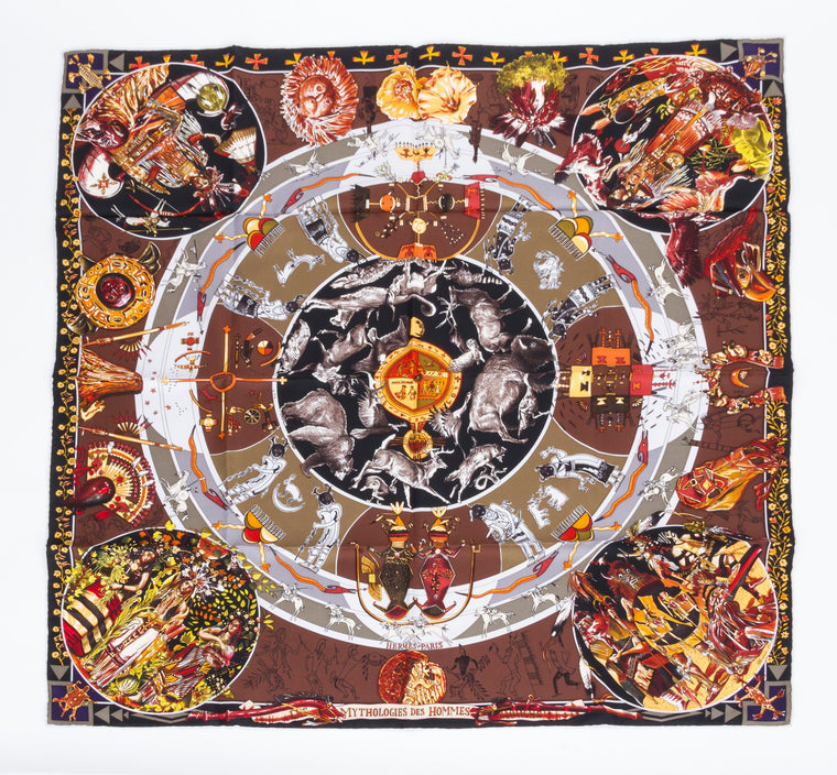 Hermès Mythologies des Hommes Scarf