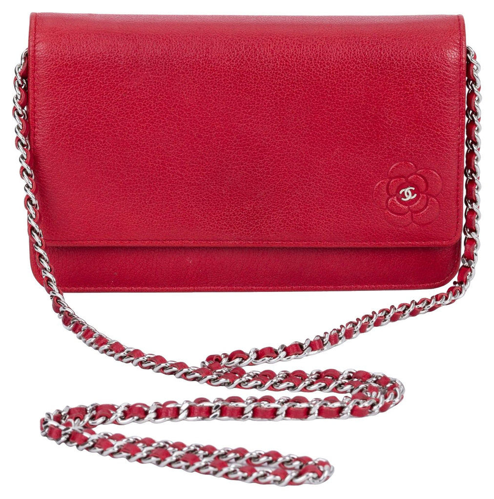 Chanel Red Caviar Camellia Cross-Body