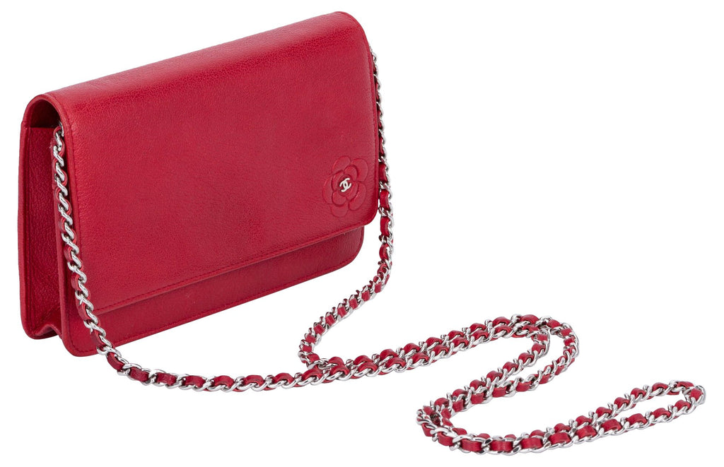 Chanel Red Caviar Camellia Cross-Body