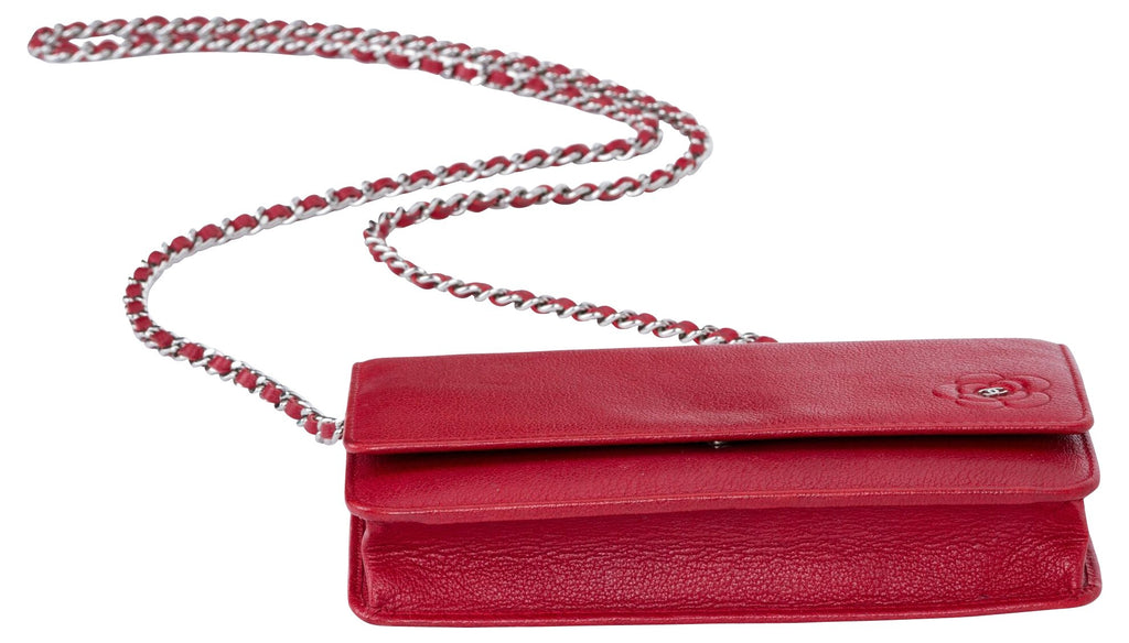 Chanel Red Caviar Camellia Cross-Body