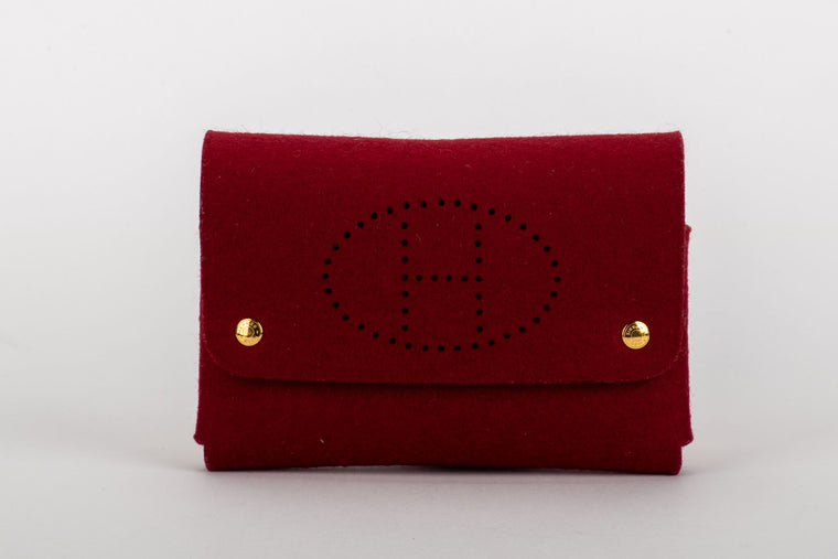 Hermes New Red Felt Pouch