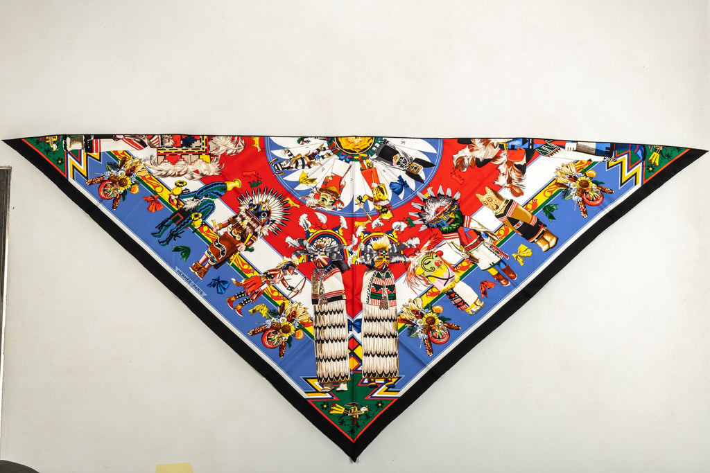 Hermès Blue Pointe Kachinas Scarf