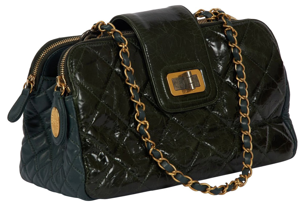 Chanel Forest Green 2-Tone Handbag