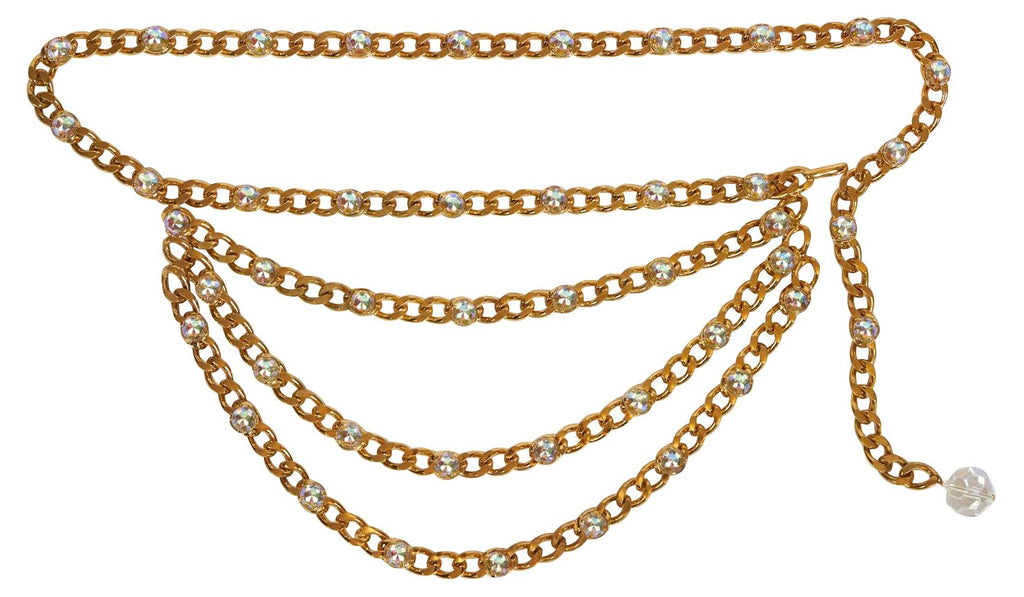 Chanel 4 Strand Rhinestone Necklace/Belt