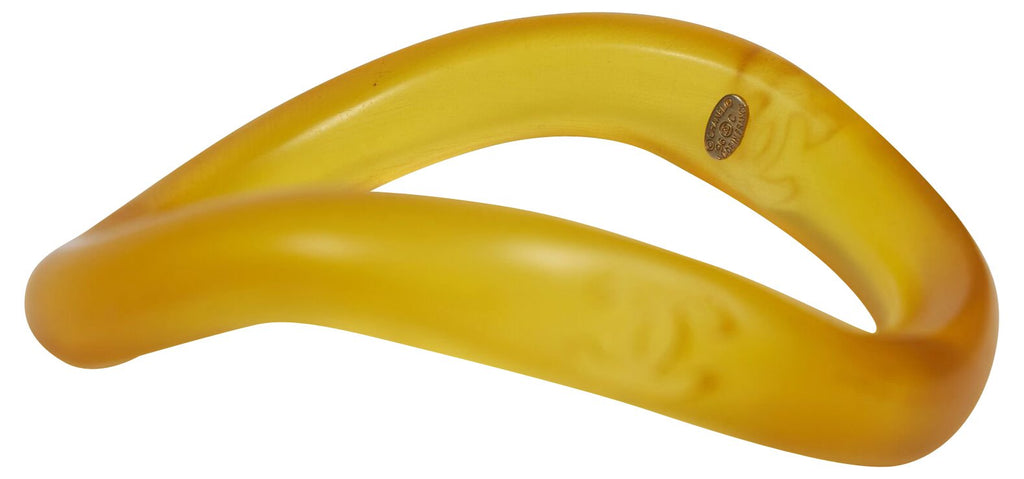 Chanel Irregular Yellow Resin Bangle