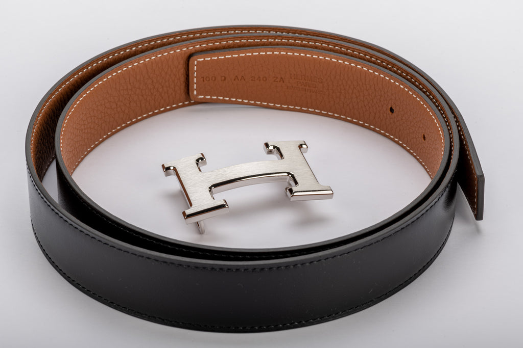 Hermes BNIB Black/Gold Unisex Belt