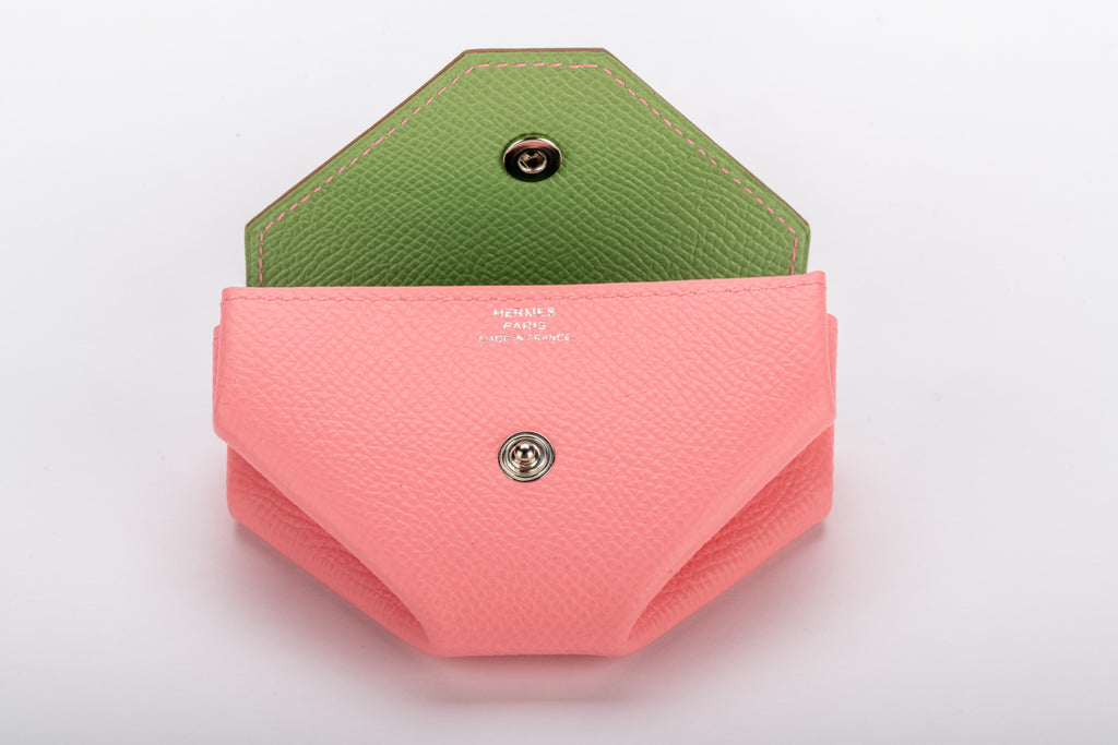 Hermes Verso Pink Green Coin Case BNIB