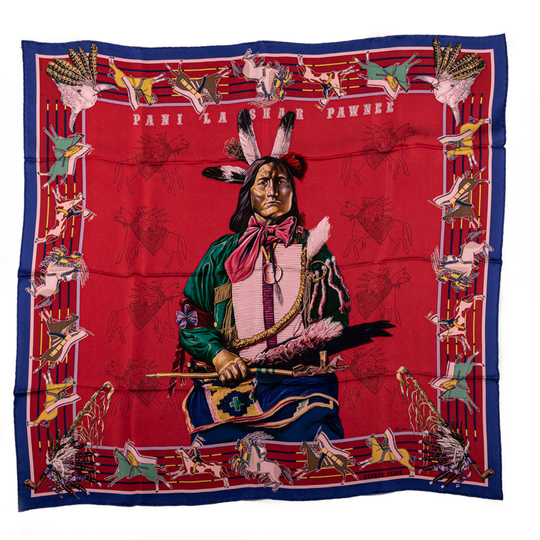 Hermès Pani la Shar Pawnee Scarf Red