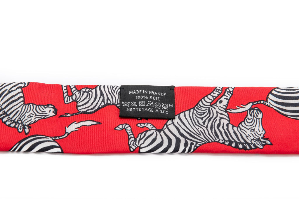 Hermès BNIB Red Zebra Twilly Scarf