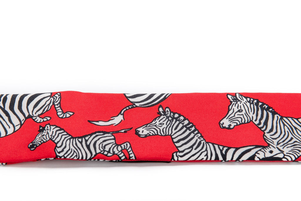Hermès BNIB Red Zebra Twilly Scarf